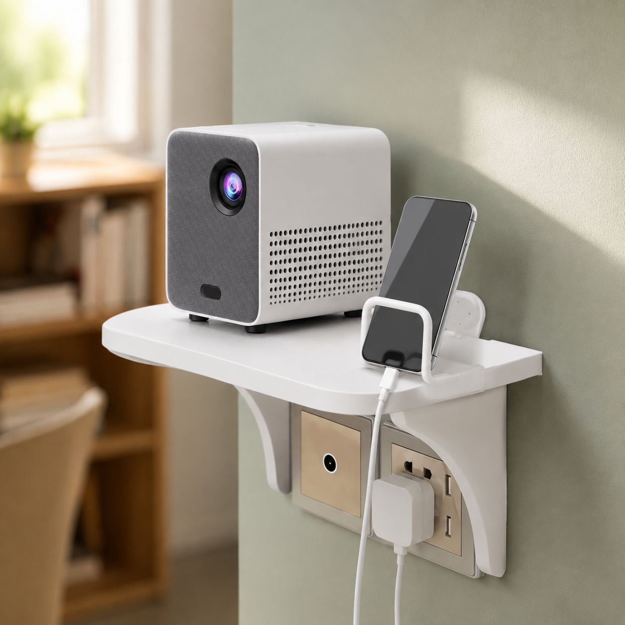 Space-saving wall mount for set-top box and router