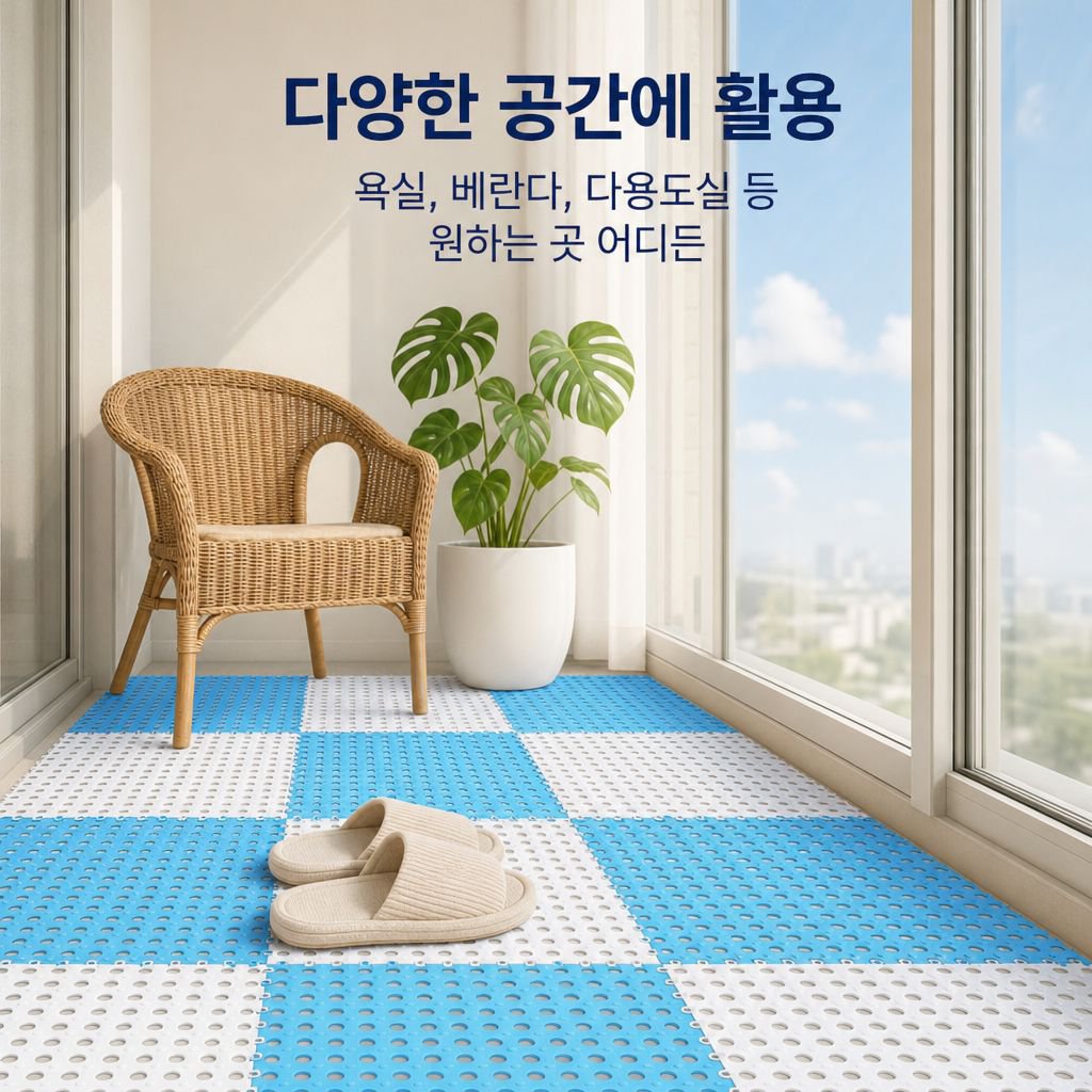 화장실 욕실 타공 미끄럼방지 매트 수영장 전용