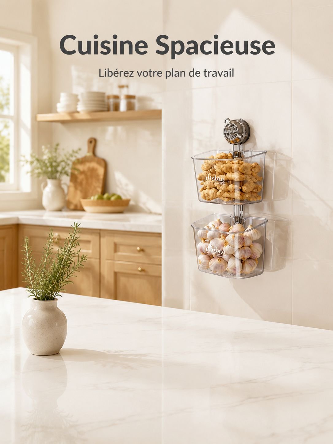 Boîte de rangement murale élégante et pratique pour la cuisine