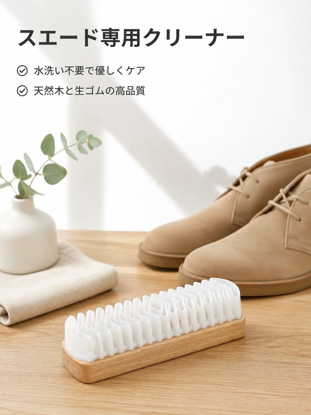 スエード・鹿革靴用生ゴムブラシ・クリーニング消しゴムセット