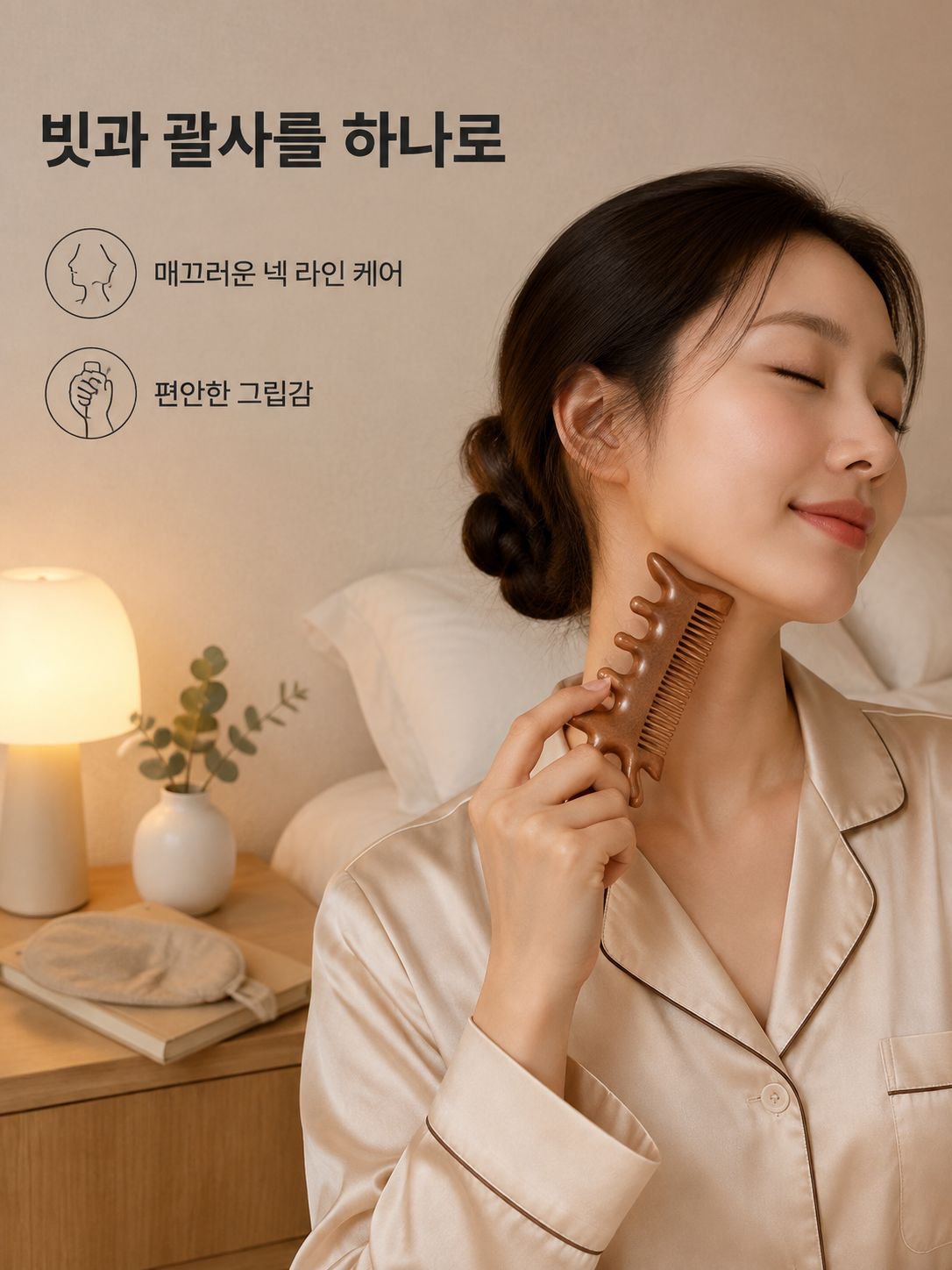 백단향 다기능 두피 마사지 빗