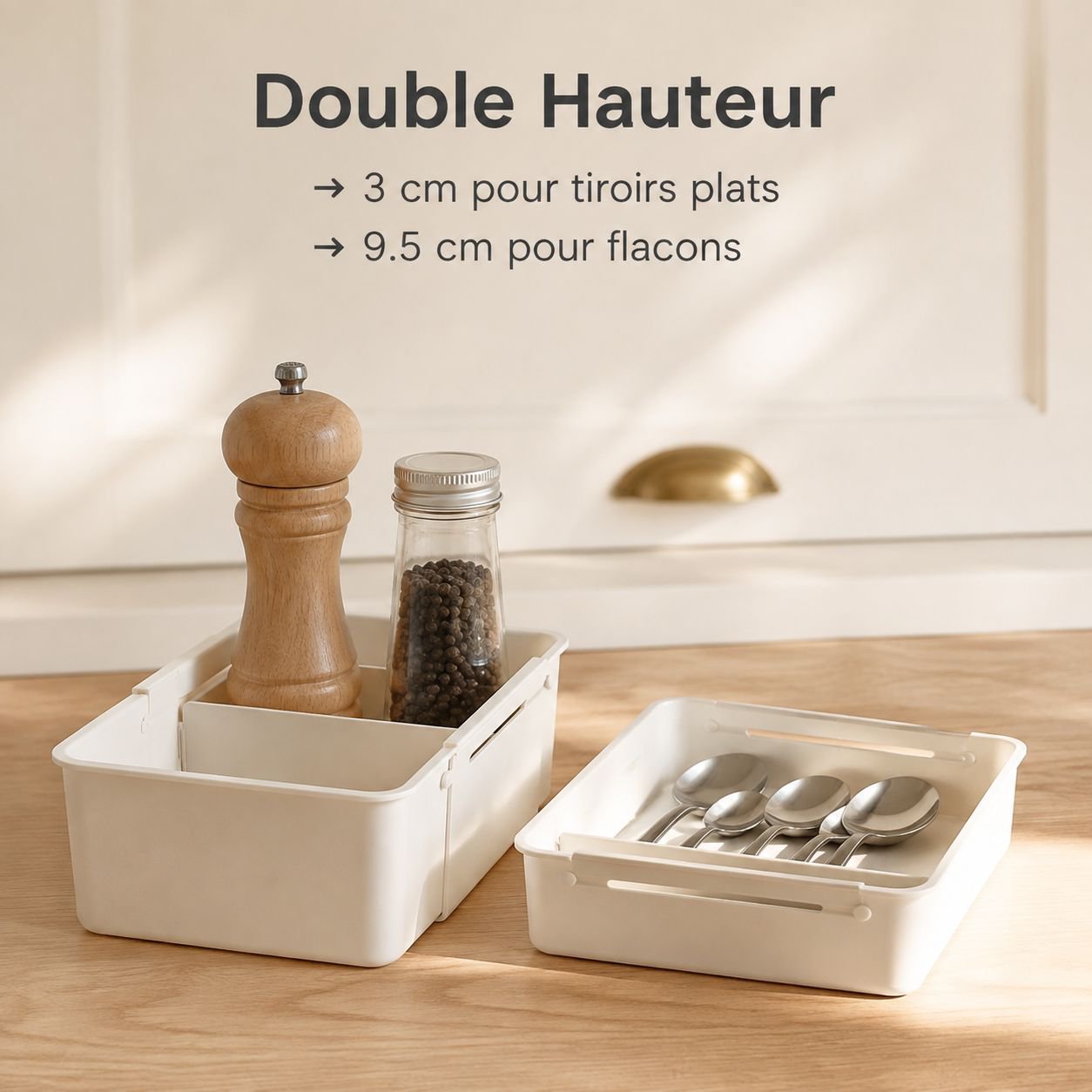 Boîte de rangement extensible pour tiroir