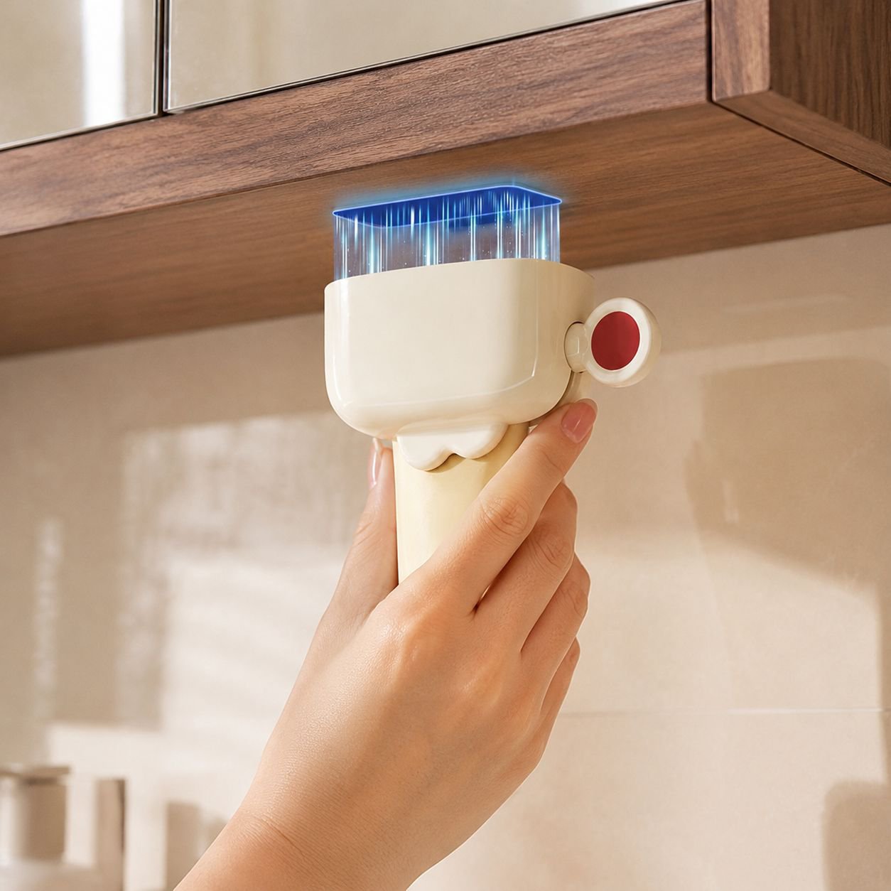 Étagère pour nettoyant visage intégrée au distributeur