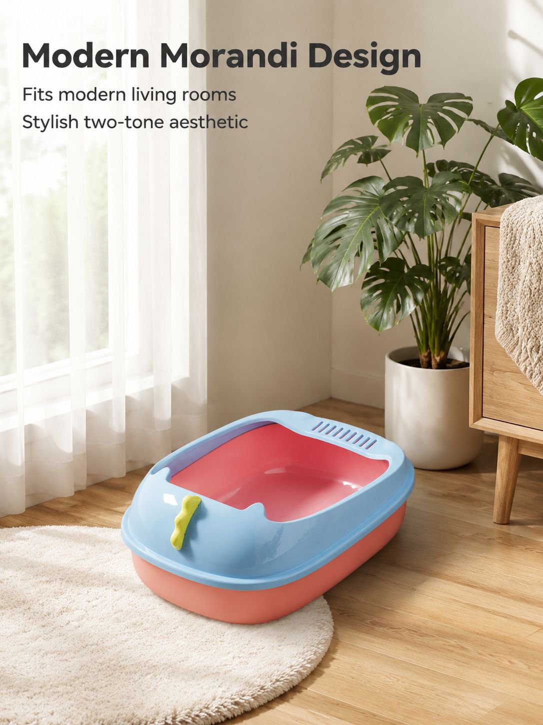 Semi-enclosed litter box