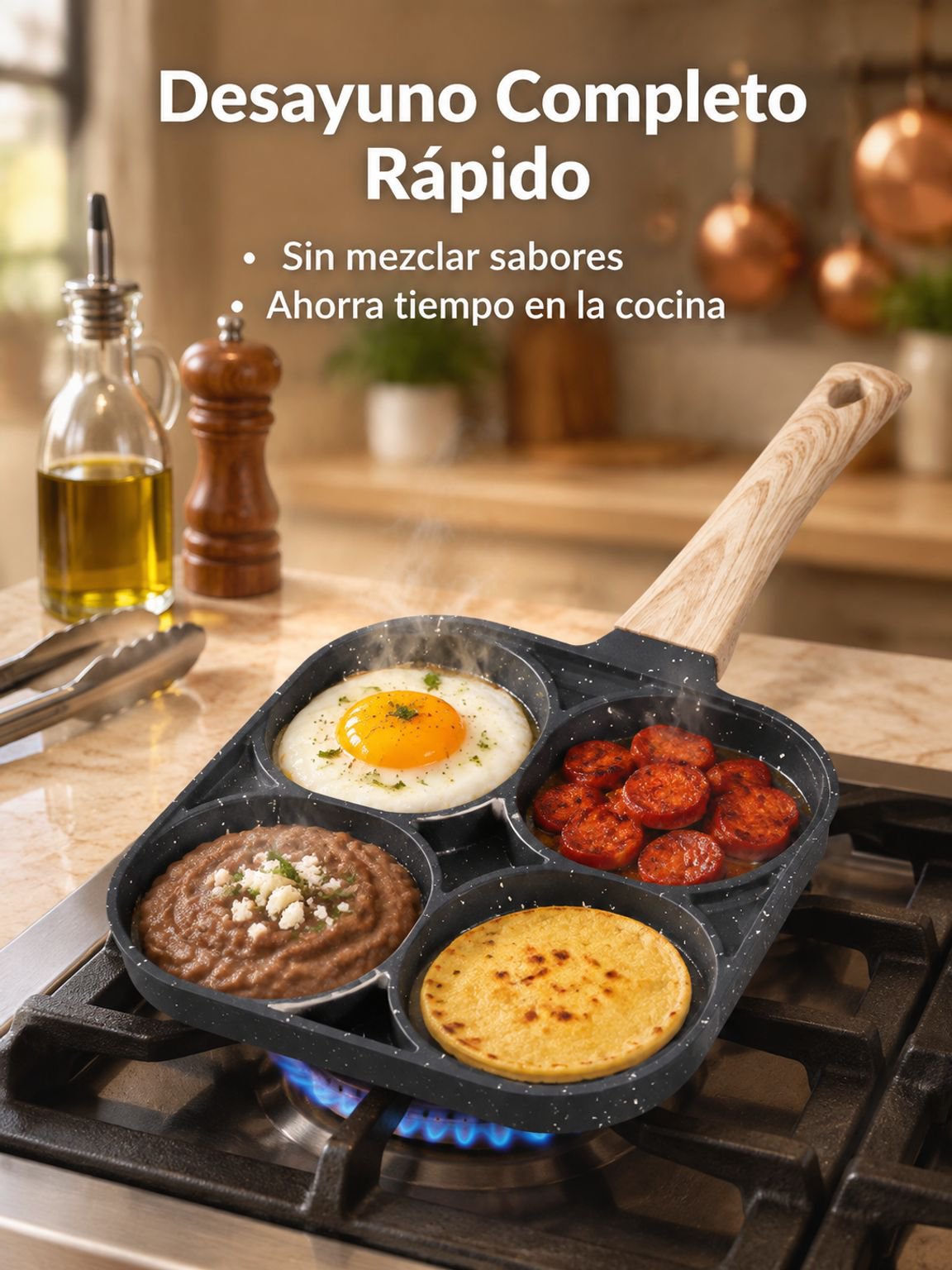 Sartén de cuatro agujeros