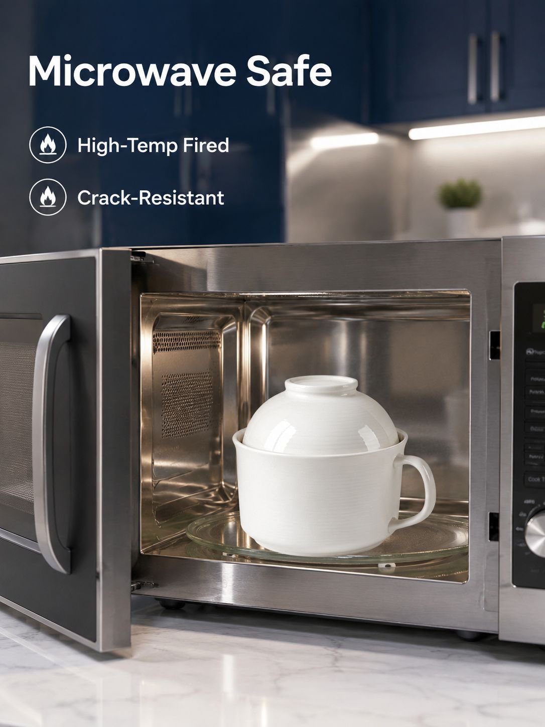 1200°C Micro-Pressure White Ceramic Steaming Cup