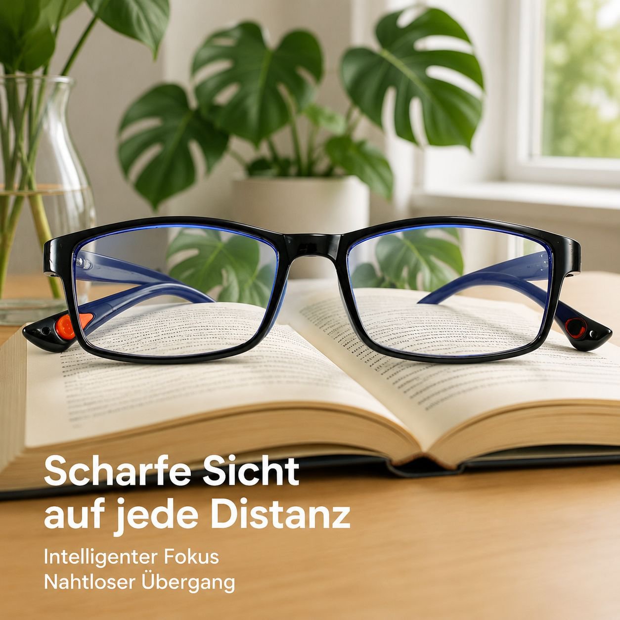 Lesebrille mit Blaulichtfilter und intelligentem Zoom
