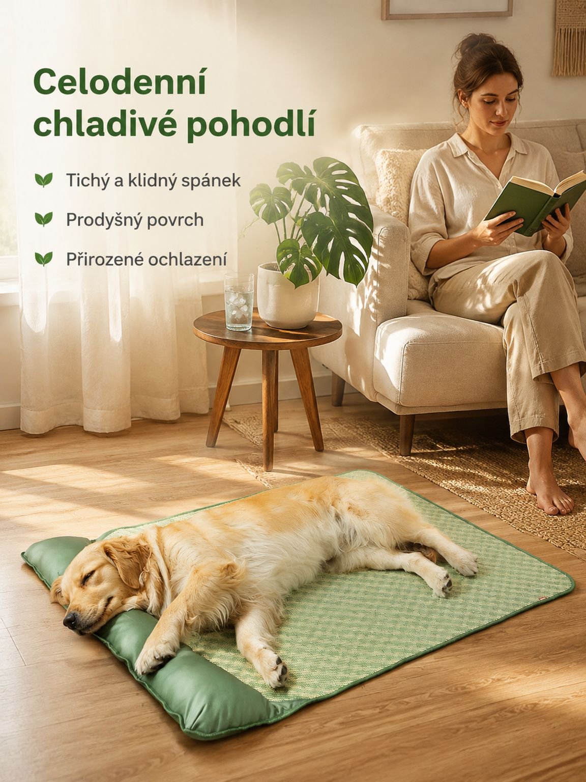 Chladivá podložka pro velké psy v létě