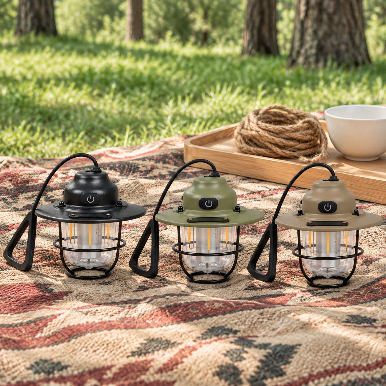 Einfach zu tragende Outdoor-Lampe für Camping
