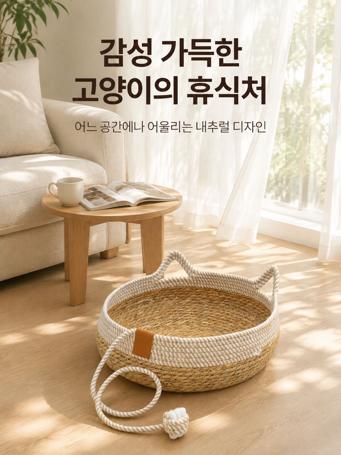 분리 가능한 직조 고양이 침대