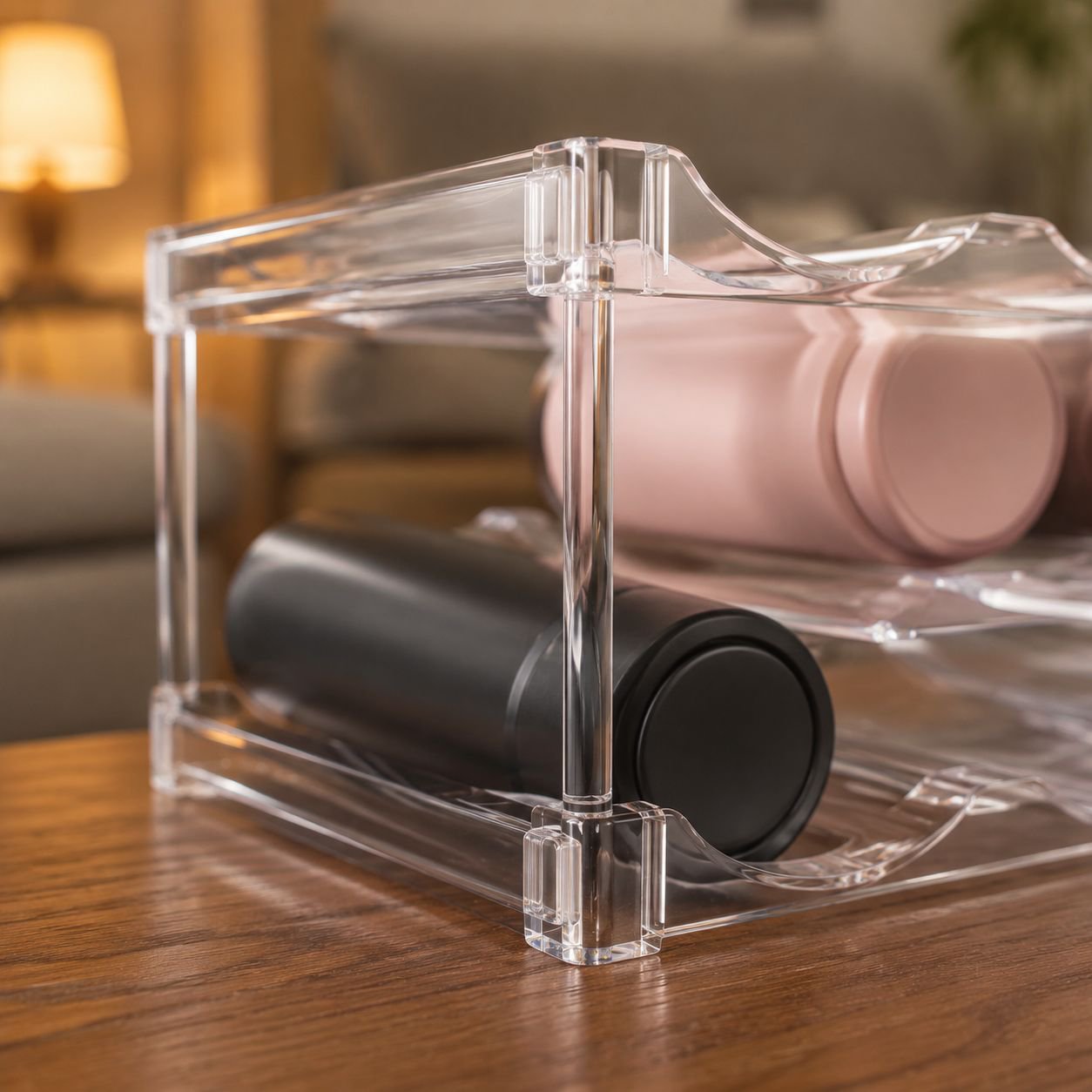 Desktop cup holder for thermos and mugs