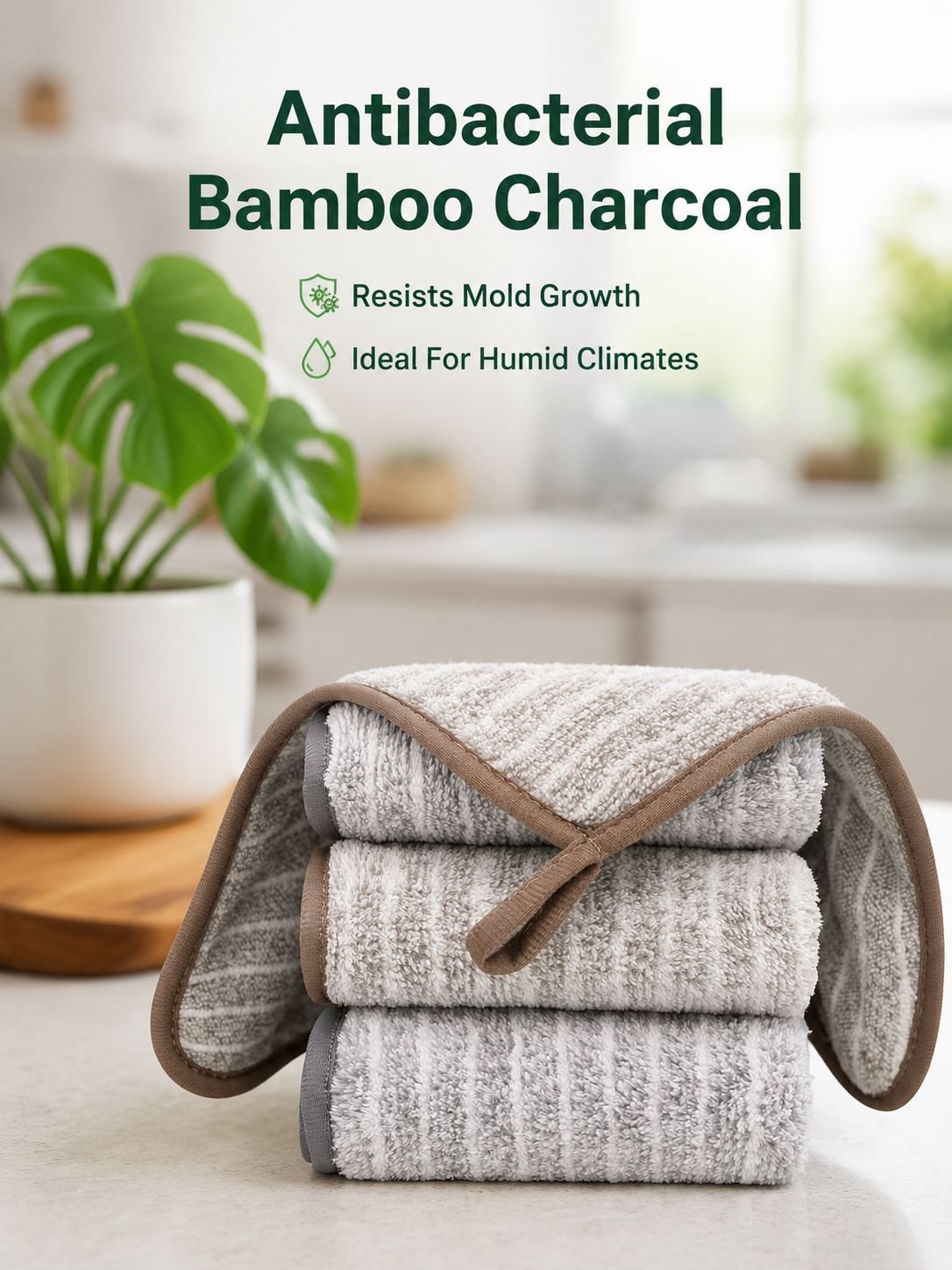 Thickened bamboo charcoal dishcloth