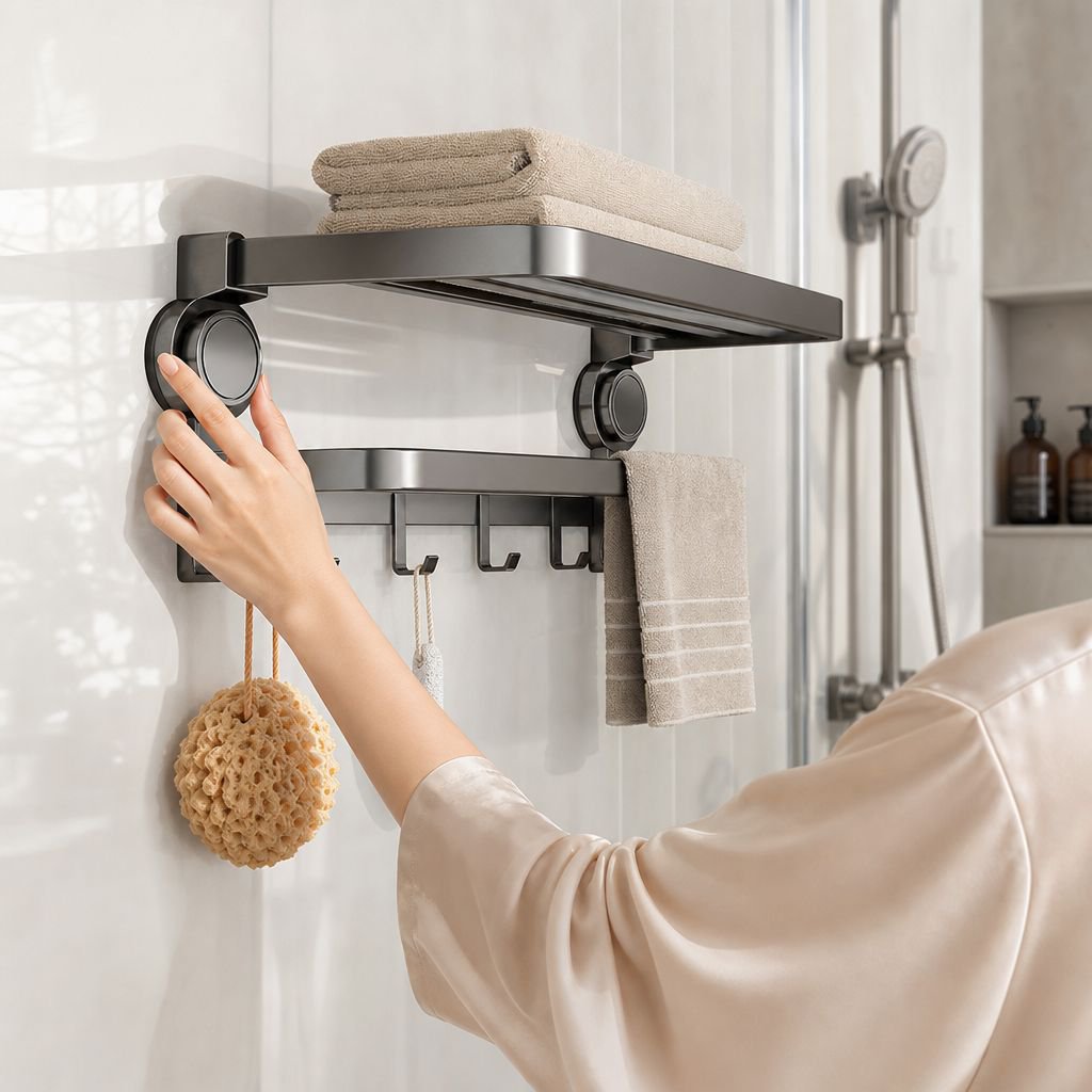 Étagère sans perçage supportant plusieurs produits