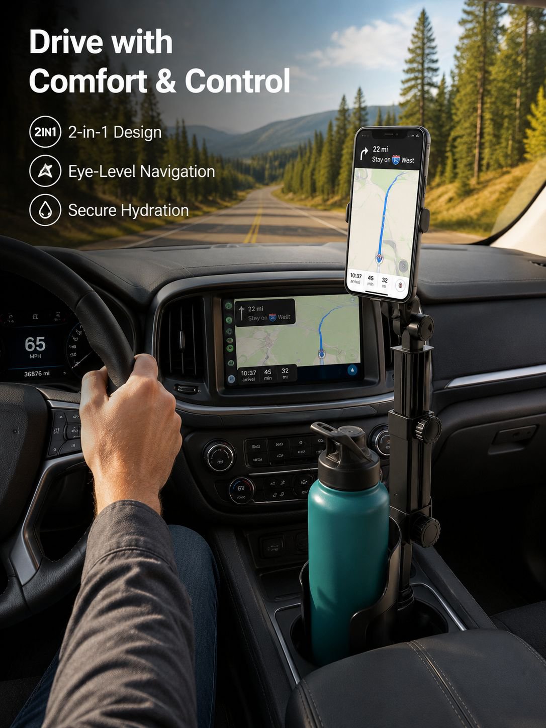 【Universal Adjustable】 Cup Holder Magnetic Arm Phone Stand