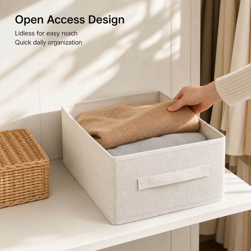 Foldable Cotton-Linen Clothes Storage Basket