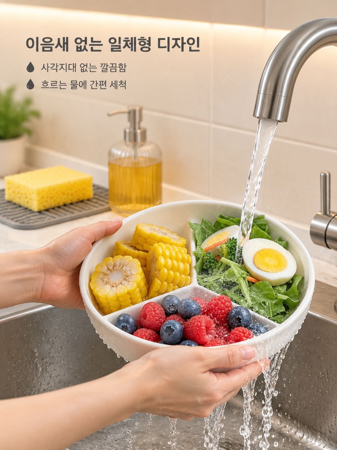 도자기 도자기 3분 칸 찜판 한솥 찜