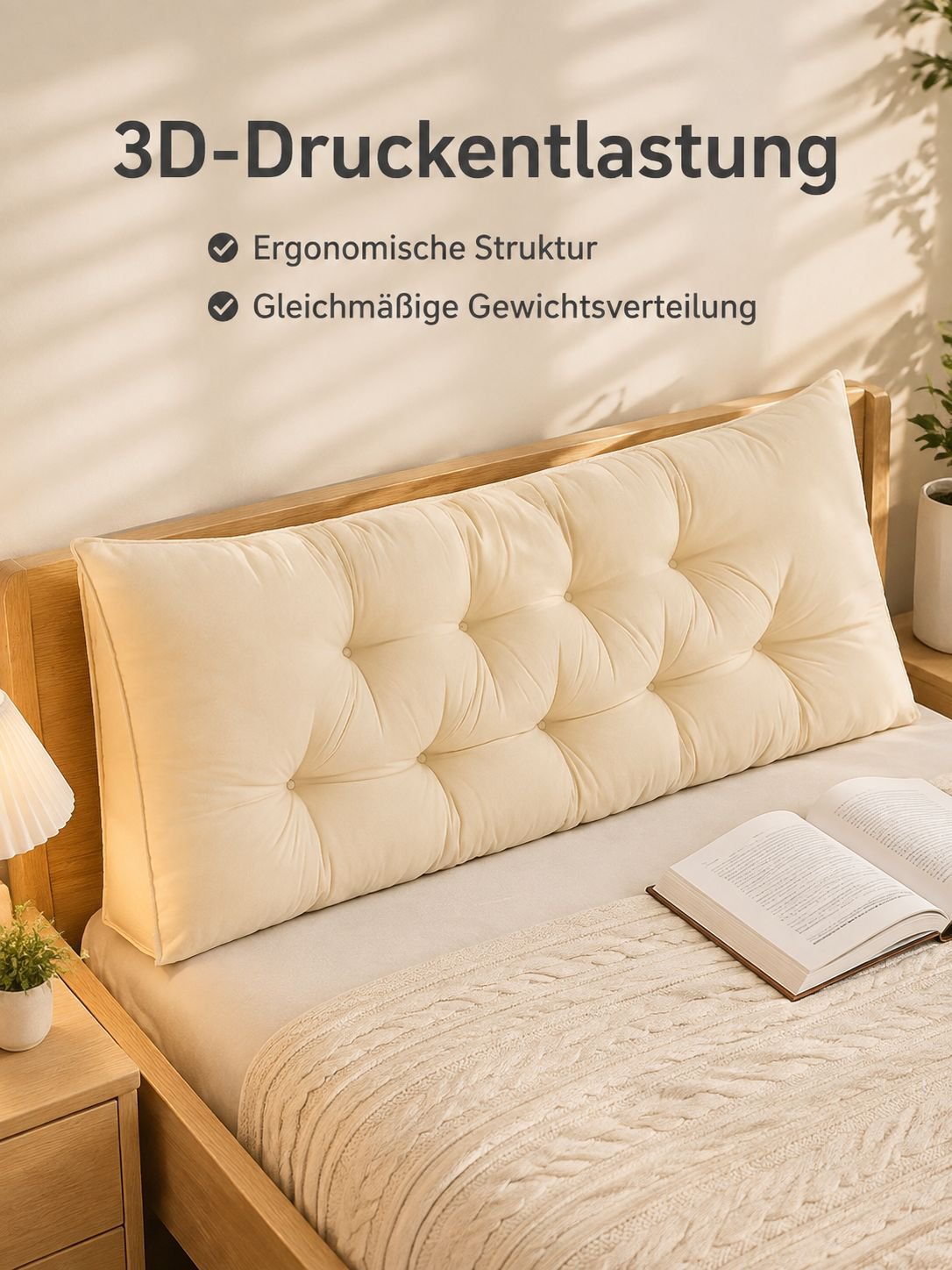 Vielseitig verwendbares Kopfteil-Kissen für Sofa und Bett