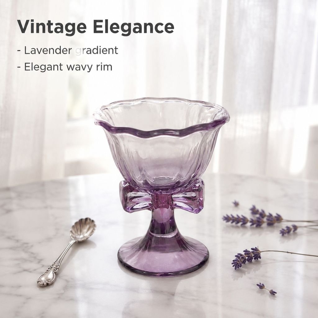 Creative Purple Bow High-Stem Glass