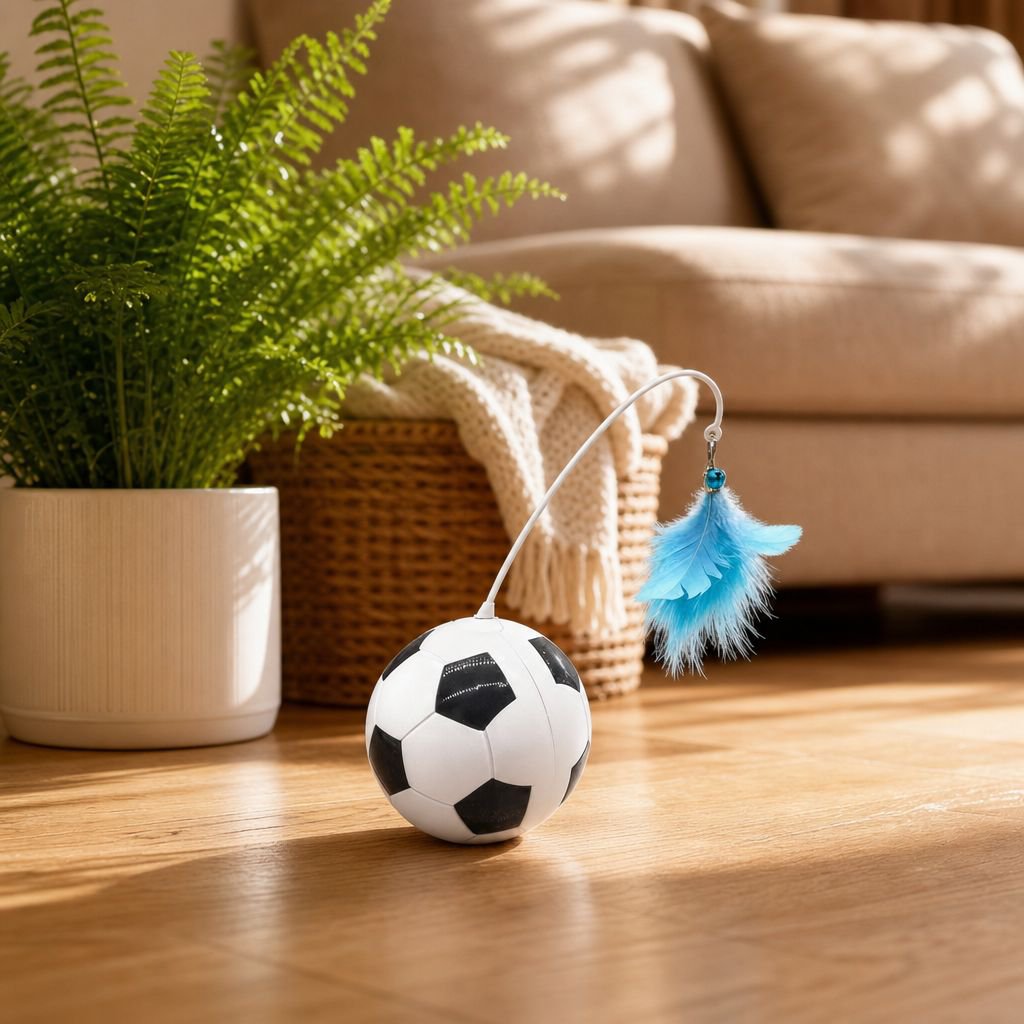 Cat teaser wand, cat toy, fun toy, treat dispenser, new soccer ball roly-poly toy