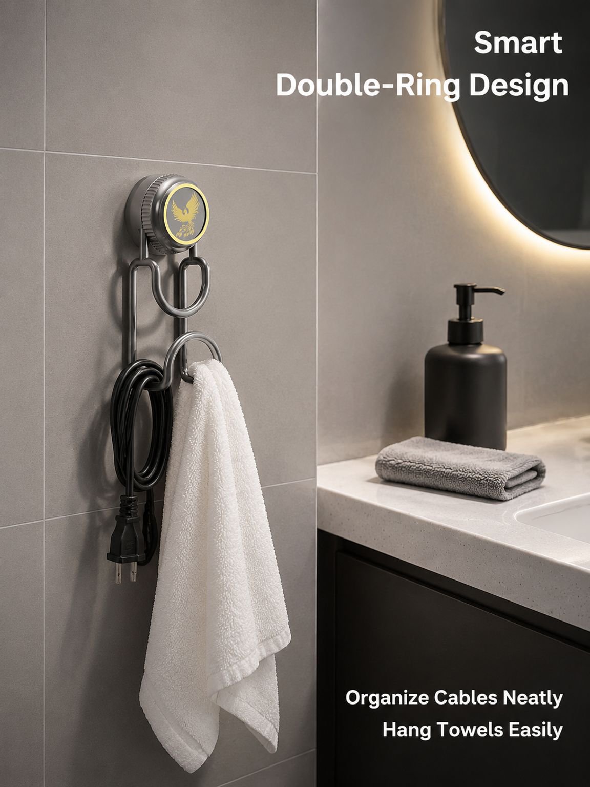 Punch-Free Wall-Mounted Bathroom Storage Shelf