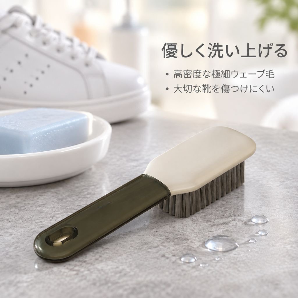 やわらかい毛の靴ブラシ 多機能クリーナー 靴を傷つけない