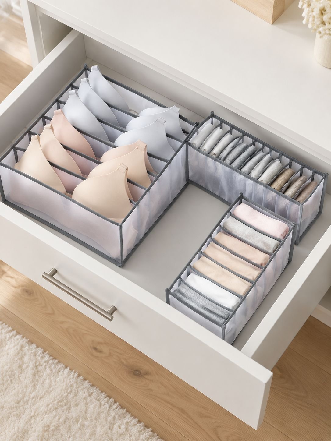 Unterwäsche Aufbewahrungsbox Schublade für Socken Box BH Panty Divider Grid Box Closet Home Compartm