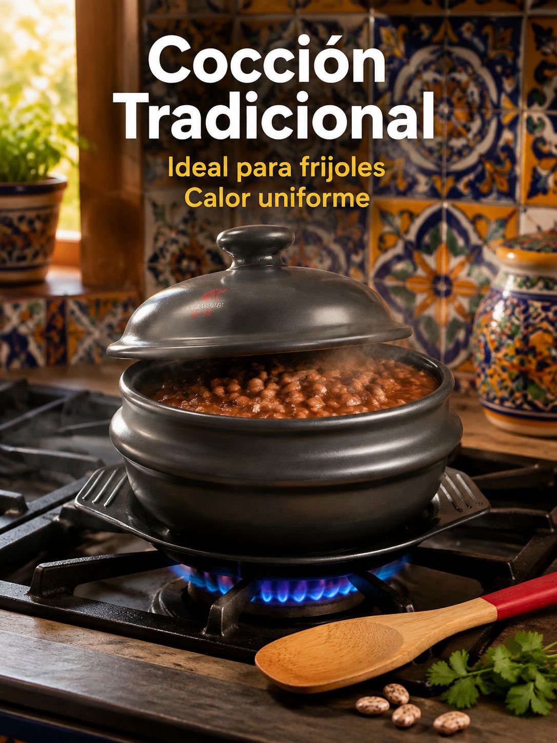 Olla de cerámica y piedra