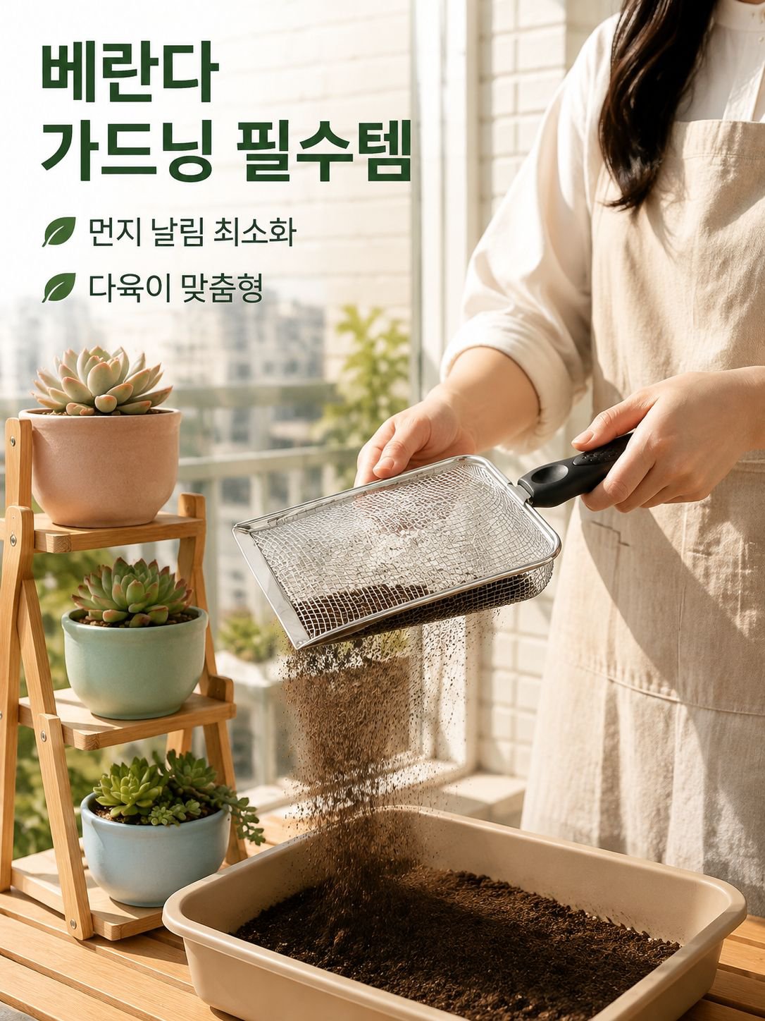 손잡이가 달린 정원용 체