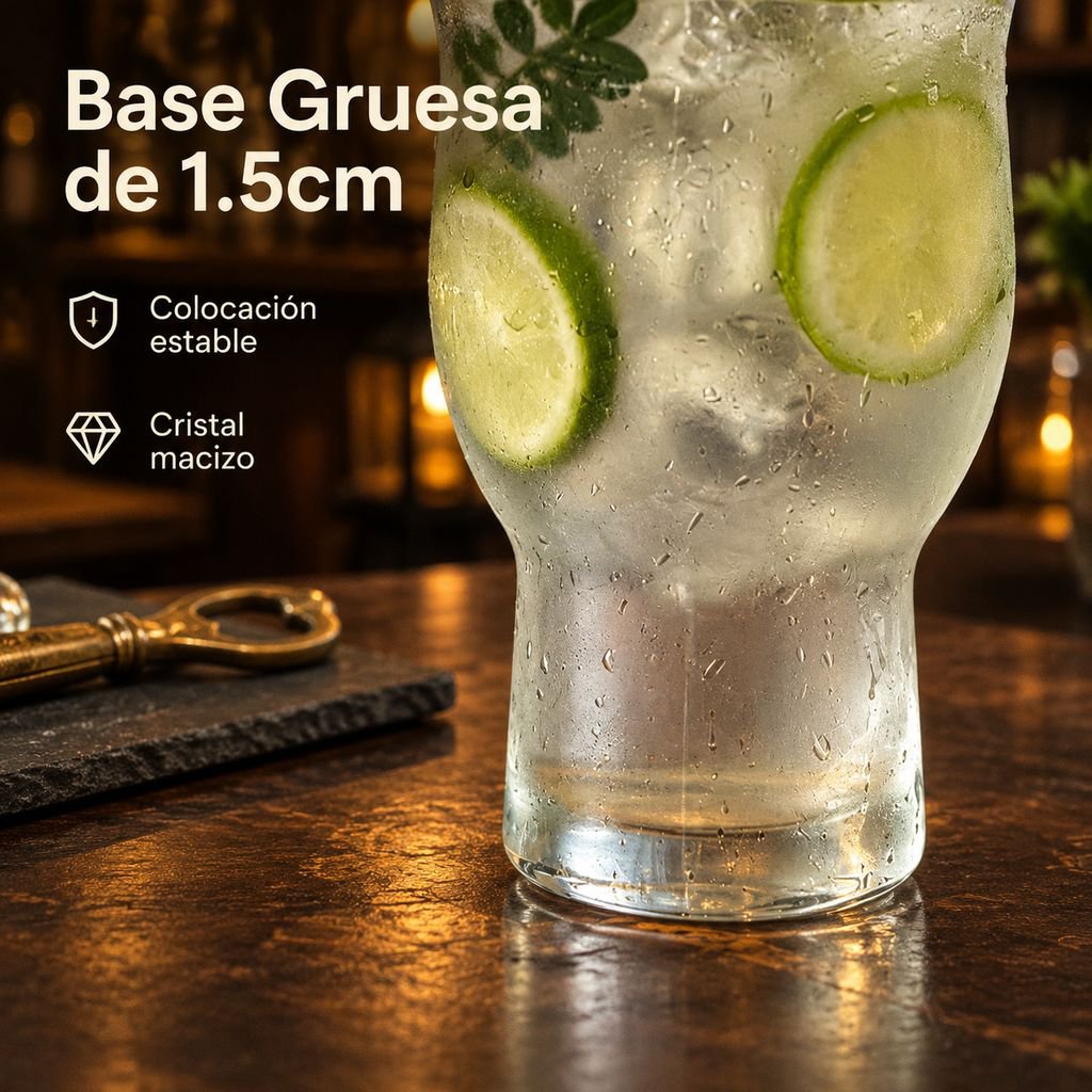 Vaso de vidrio de boca ancha para bebidas