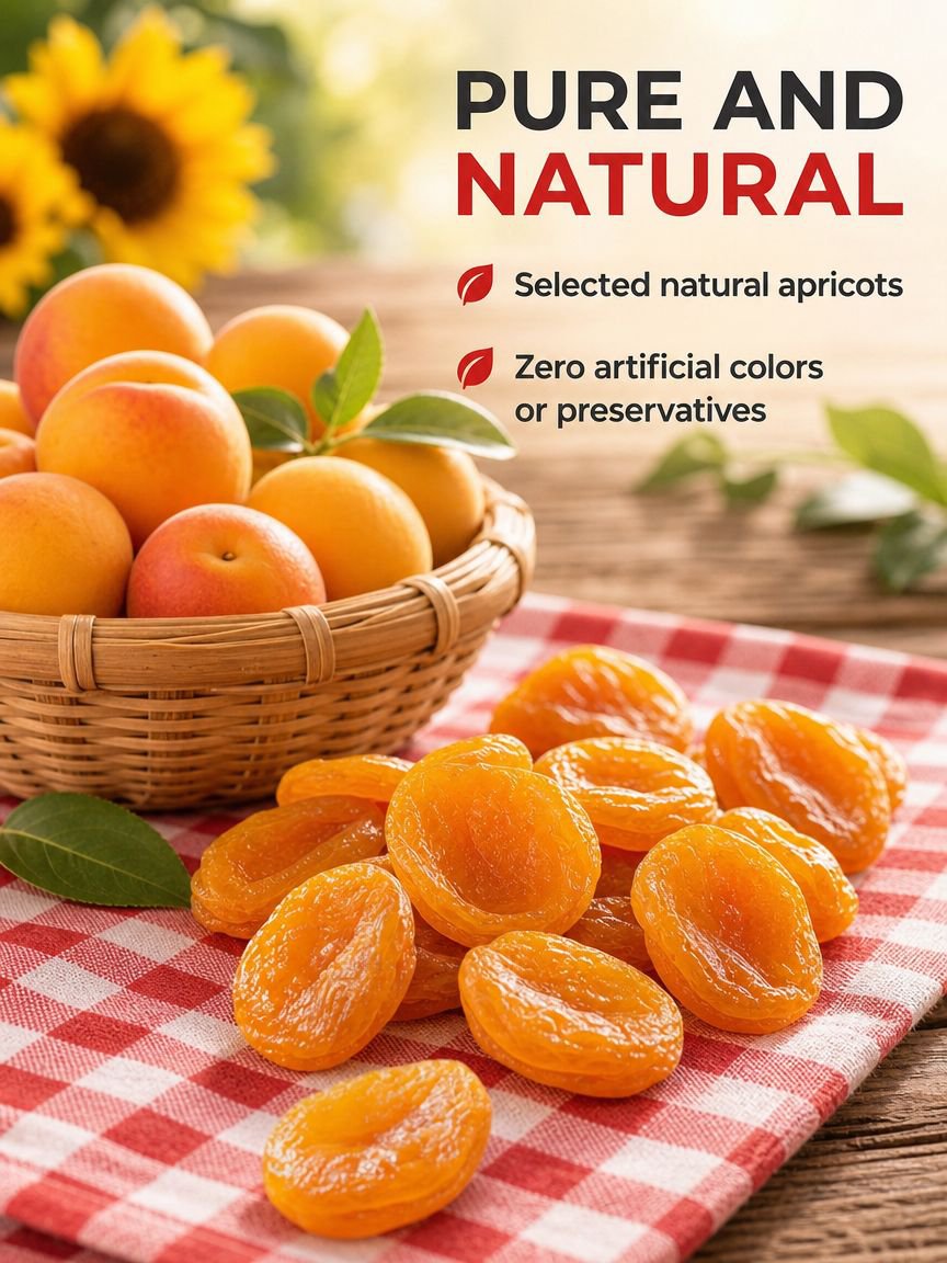 Healthy snack option: sugar-free dried apricots