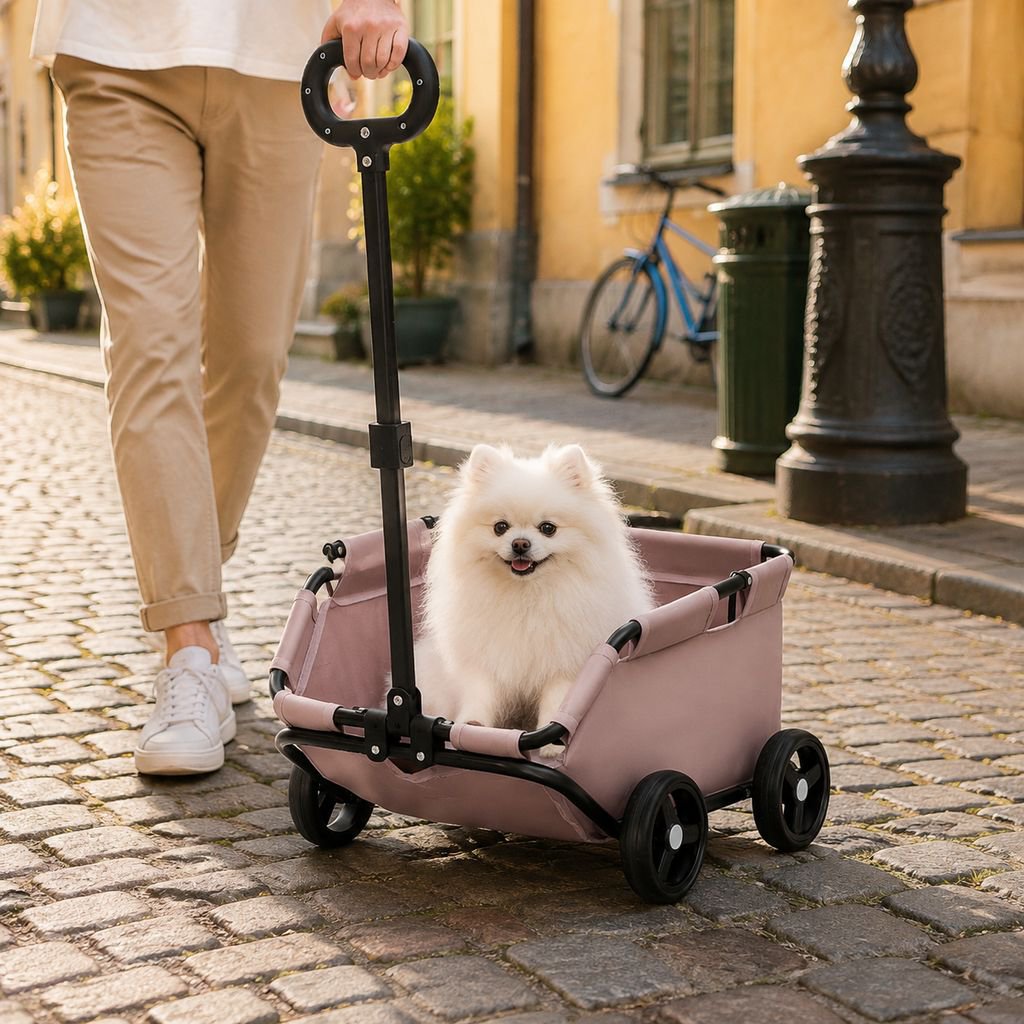Kleiner Haustier-Kinderwagen für Hunde und Katzen, Teddy-Baby-Kinderwagen für die Reise, leichter fa