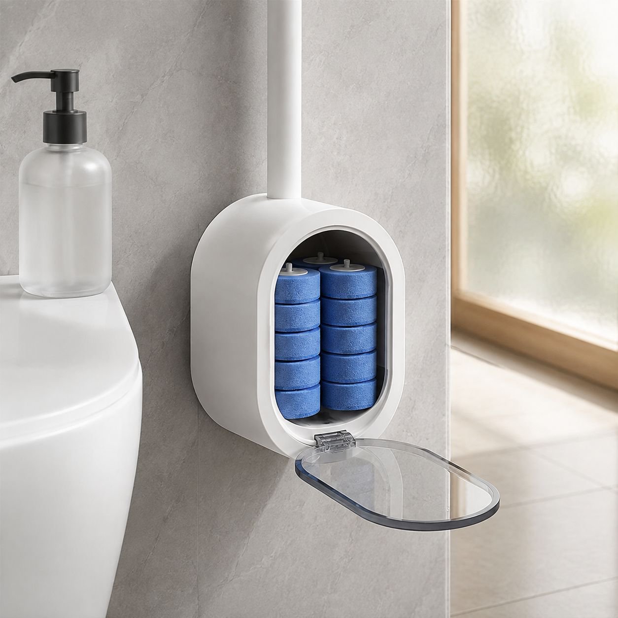 簡単に取り外せるトイレブラシヘッド
