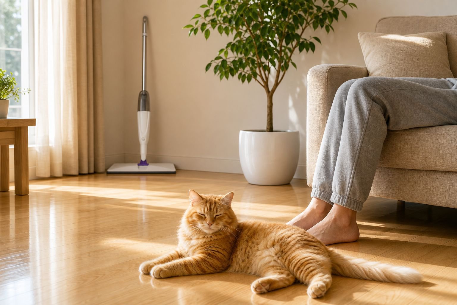 Easy to use spray mop for wet and dry floor cleaning