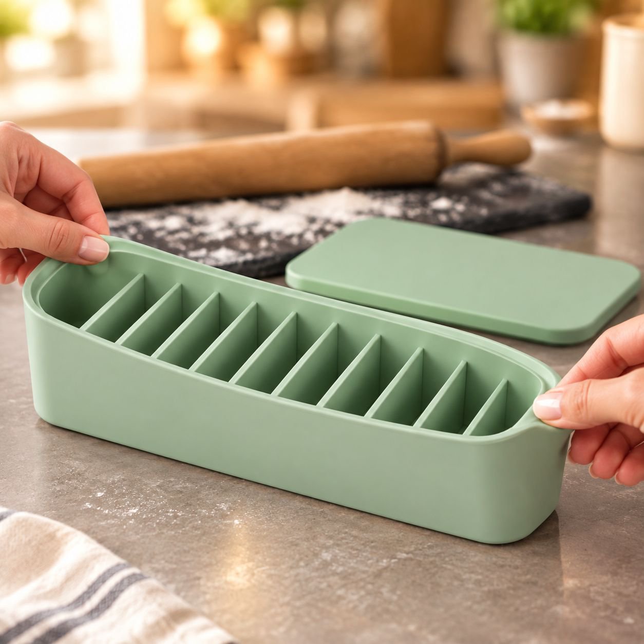 11-Grid Silicone Bread Storage Freezer Box