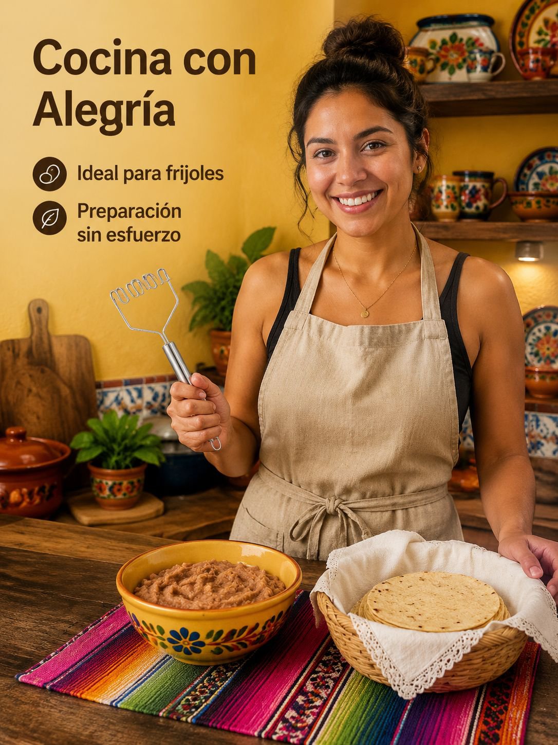 Prensa de acero inoxidable para puré de patatas