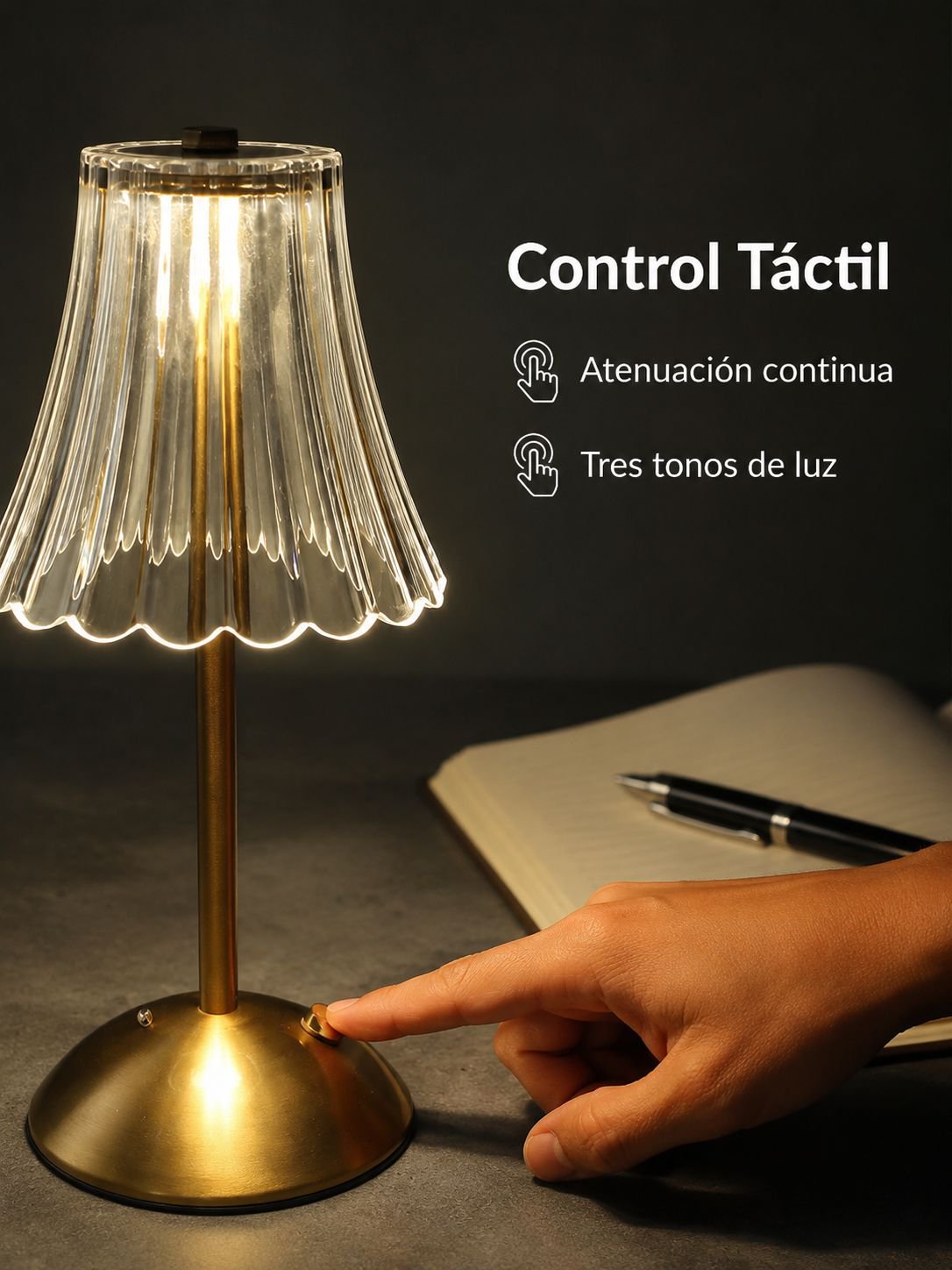 Lámpara de escritorio LED tricolor retro
