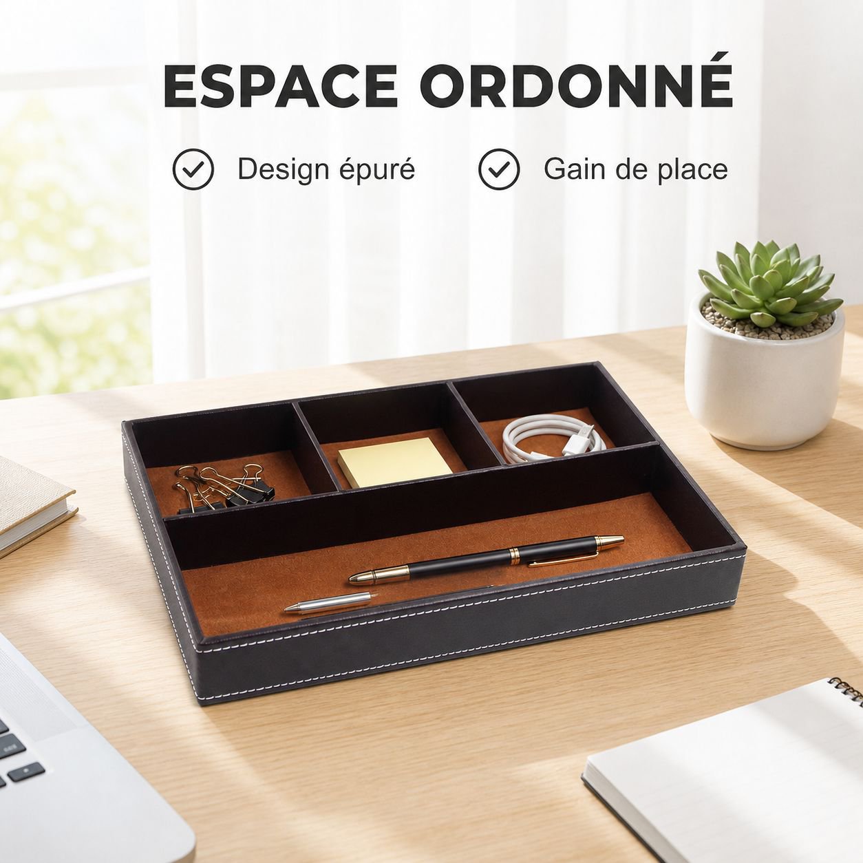 Boîte de rangement de bureau pour articles de papeterie