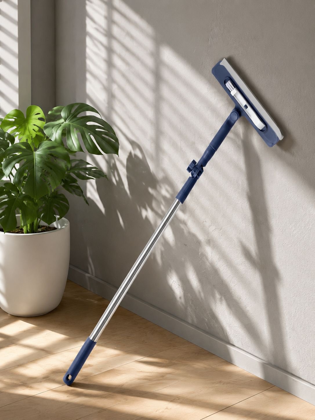 Household glass cleaning tool in modern kitchen