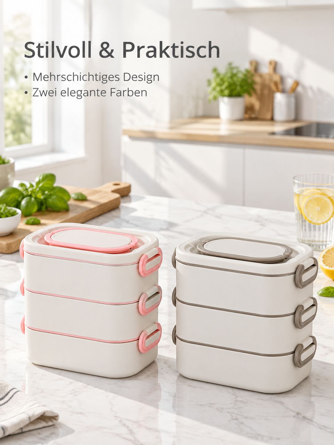 304 Edelstahl Mehrschichtige Lunchbox ohne Geruchsübertragung, Mikrowellengeeignet