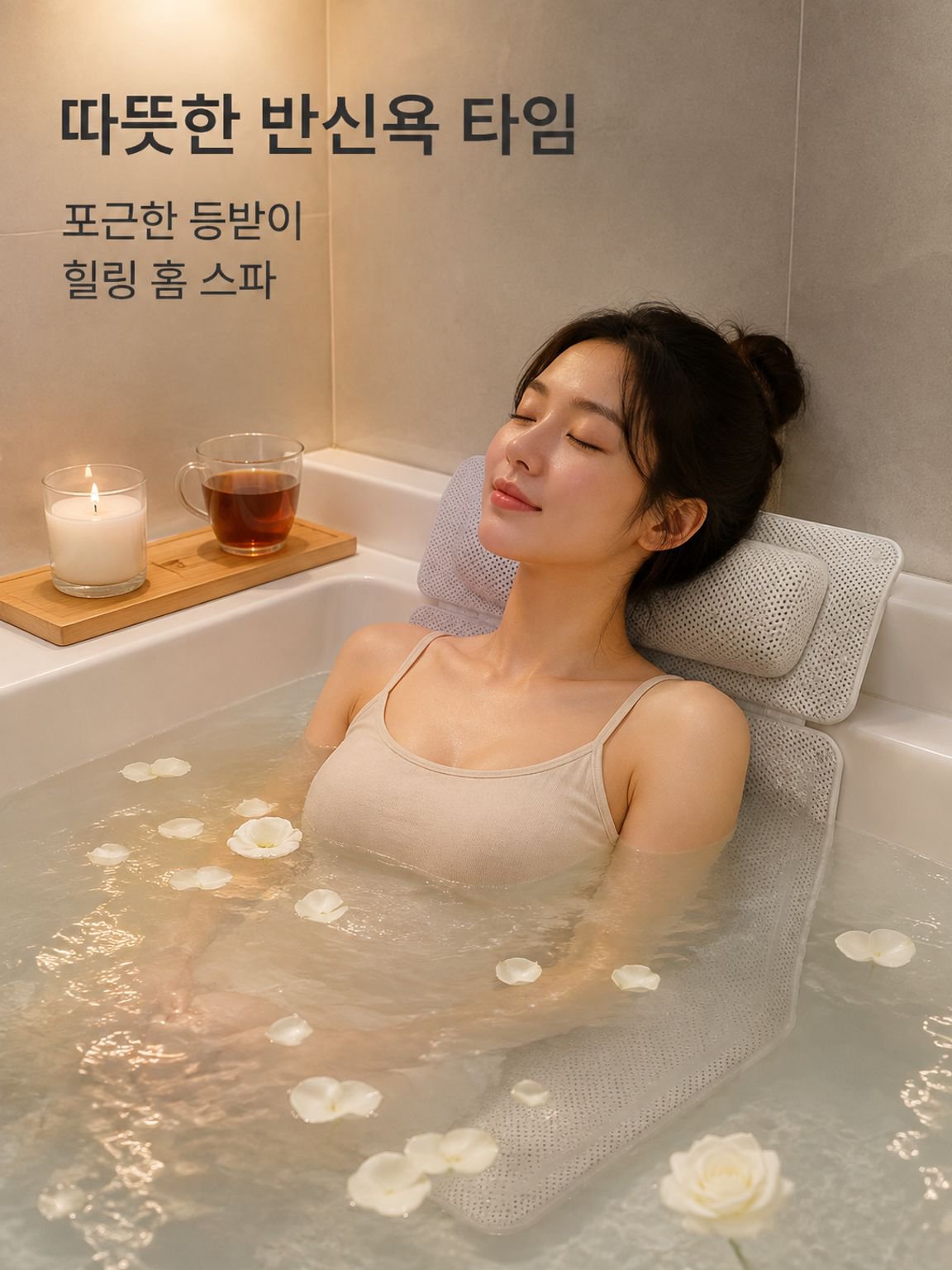 욕조 미끄럼 방지 베개, 욕조 등받이