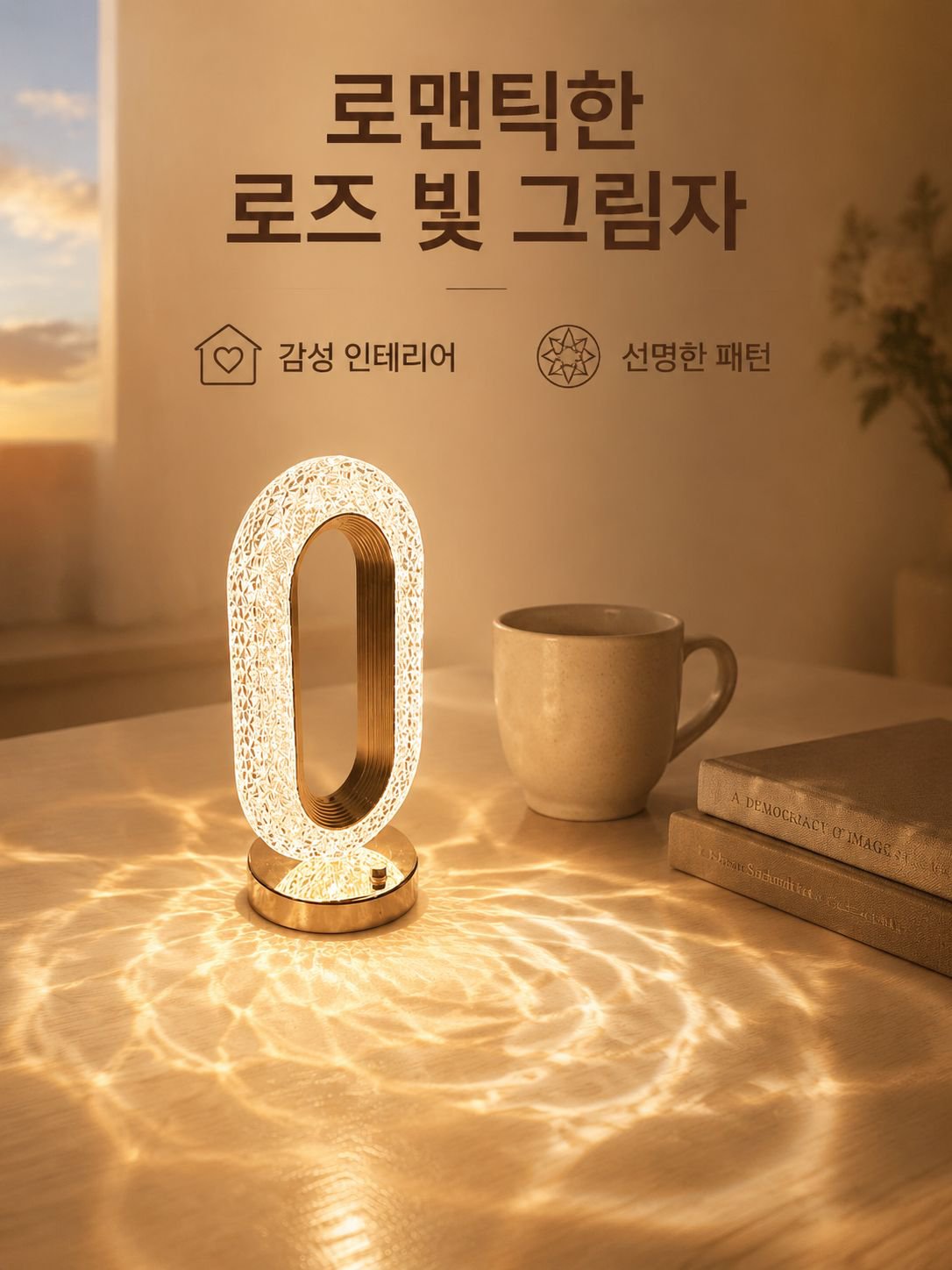 터치스크린 크리스탈 침대 조명