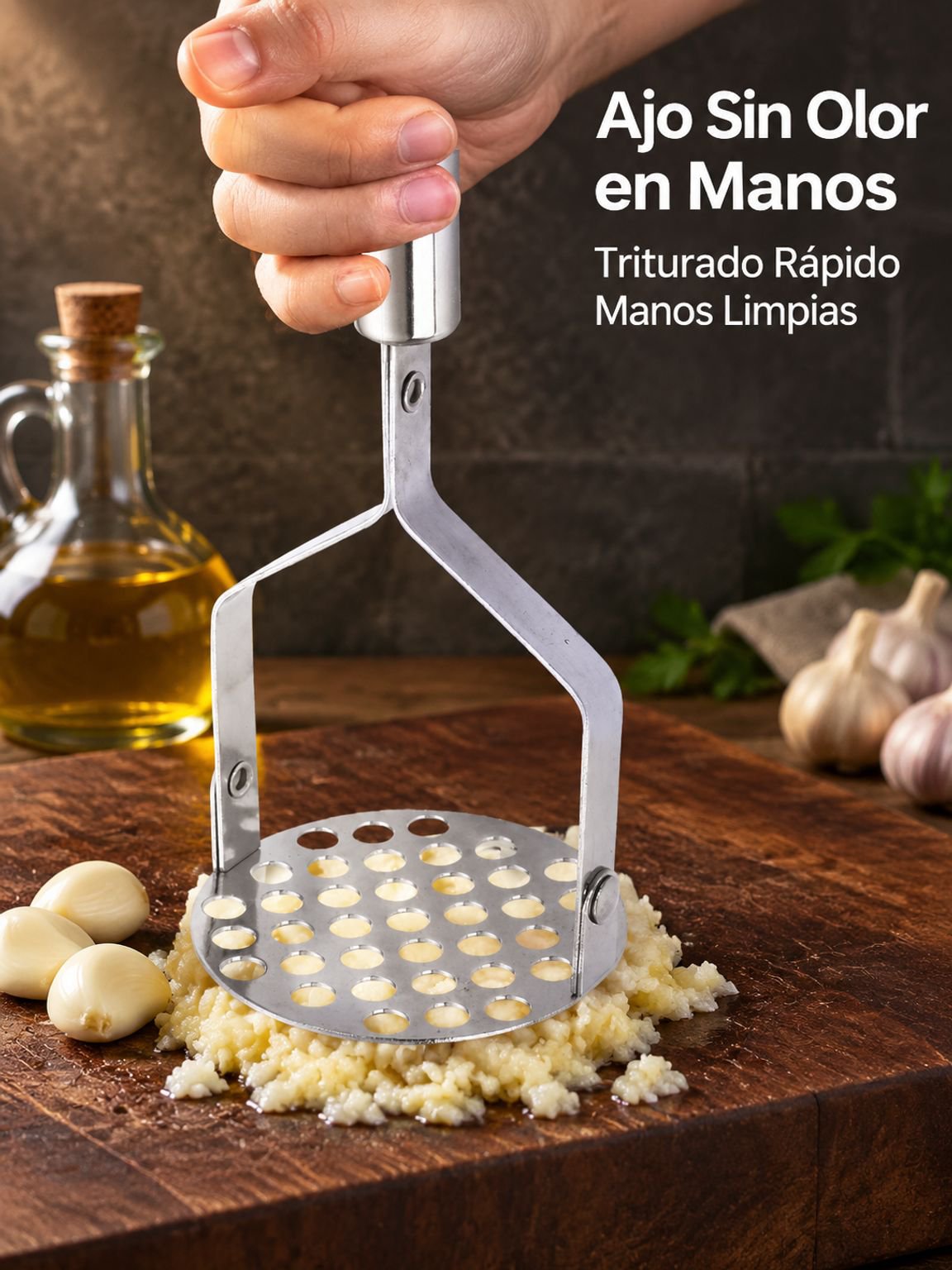 Herramienta multifuncional para triturar patatas y ajo