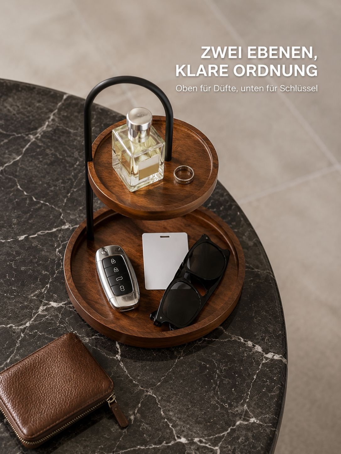 Platzsparendes Regal mit zwei Ebenen