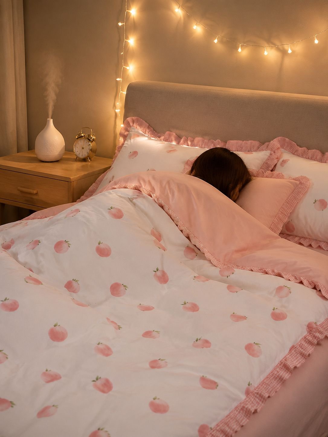 Girly lace trim bedding set for elegant bedroom makeover