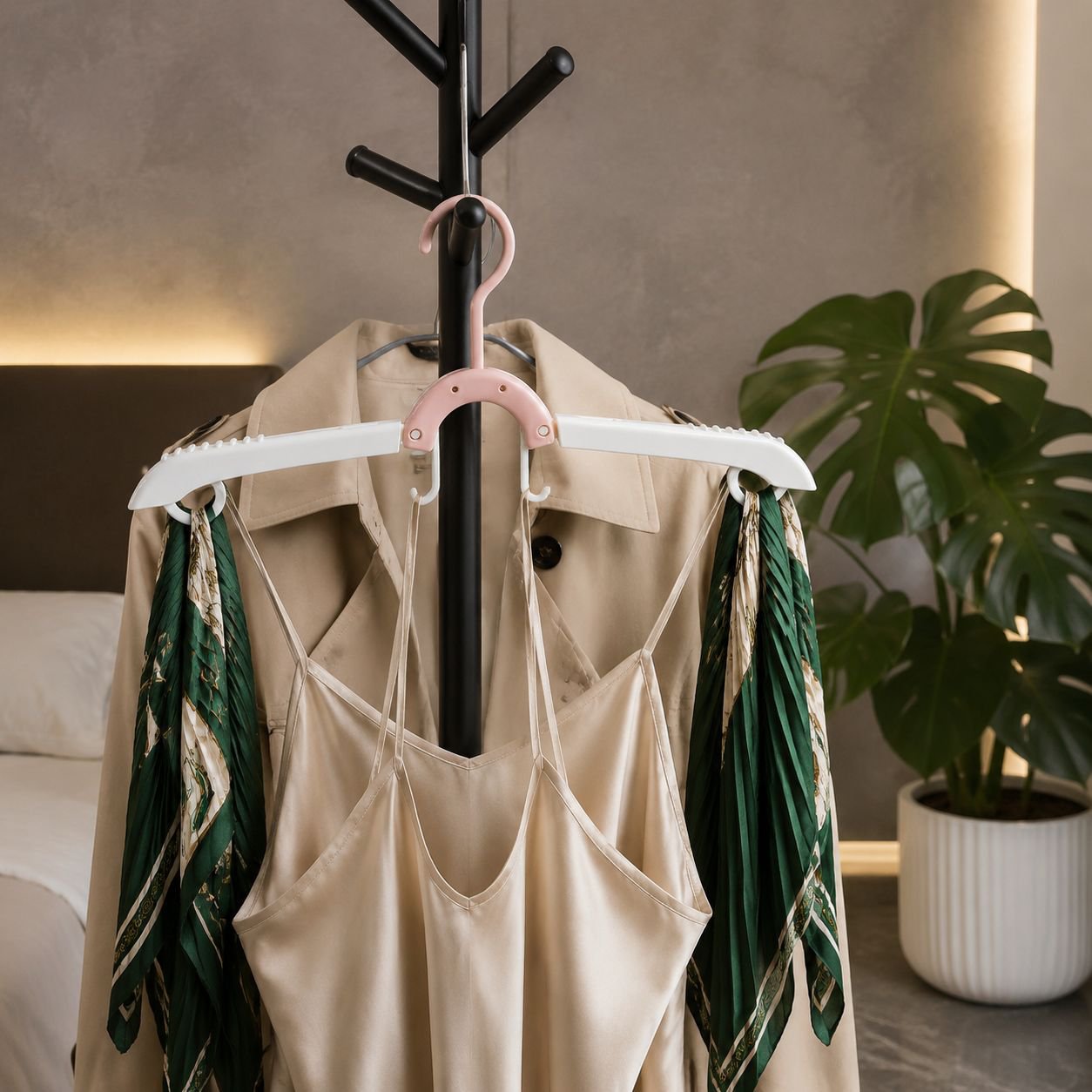 Portable Foldable Travel Hanger, Multi-purpose Clothes Rack for Home and Business Trips