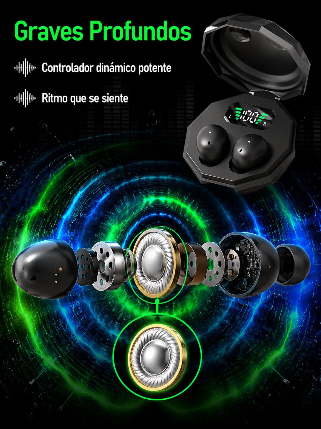 Auriculares inalámbricos de conducción ósea para deportes