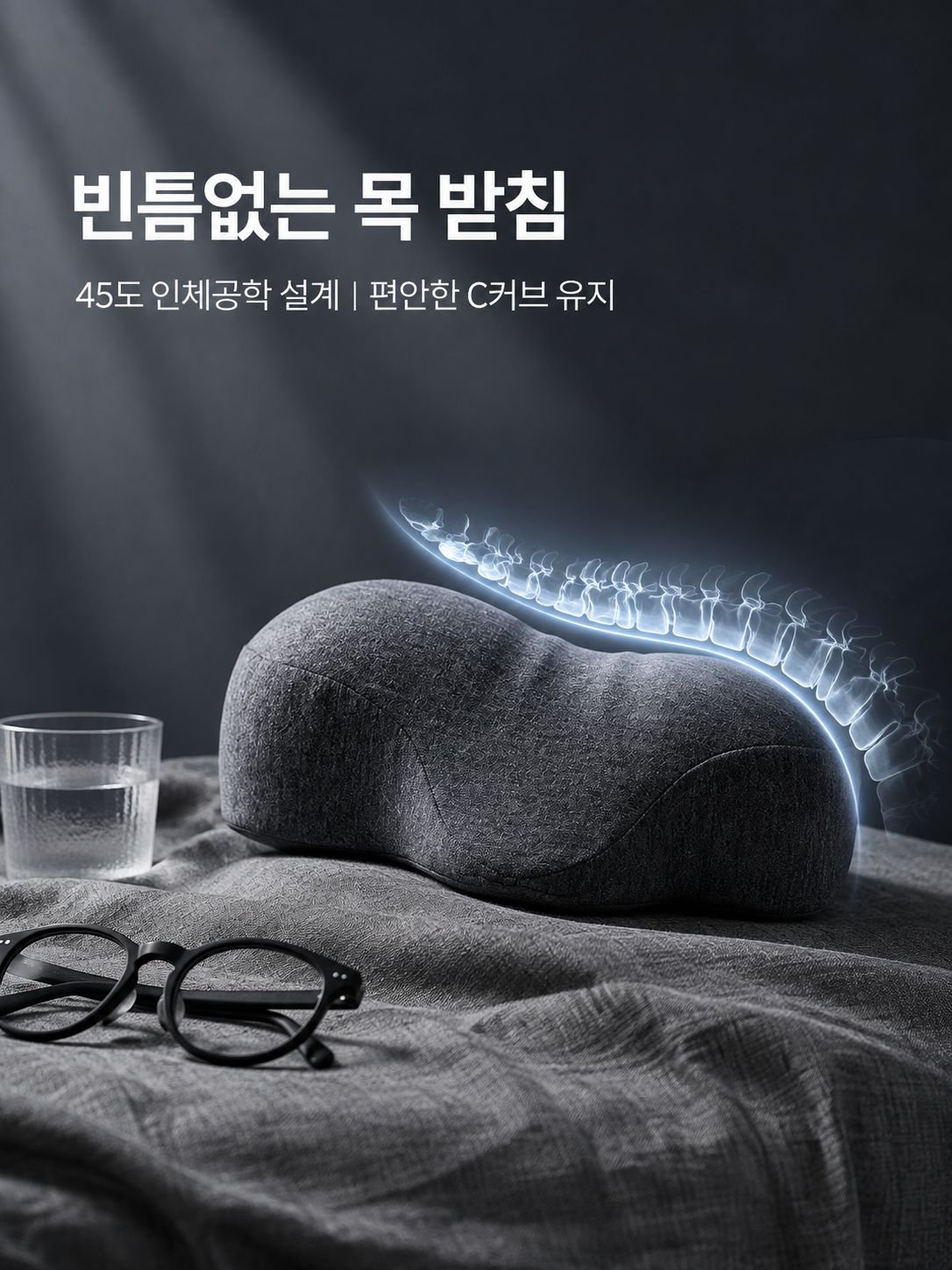 수면용 메모리폼 목 지지 베개