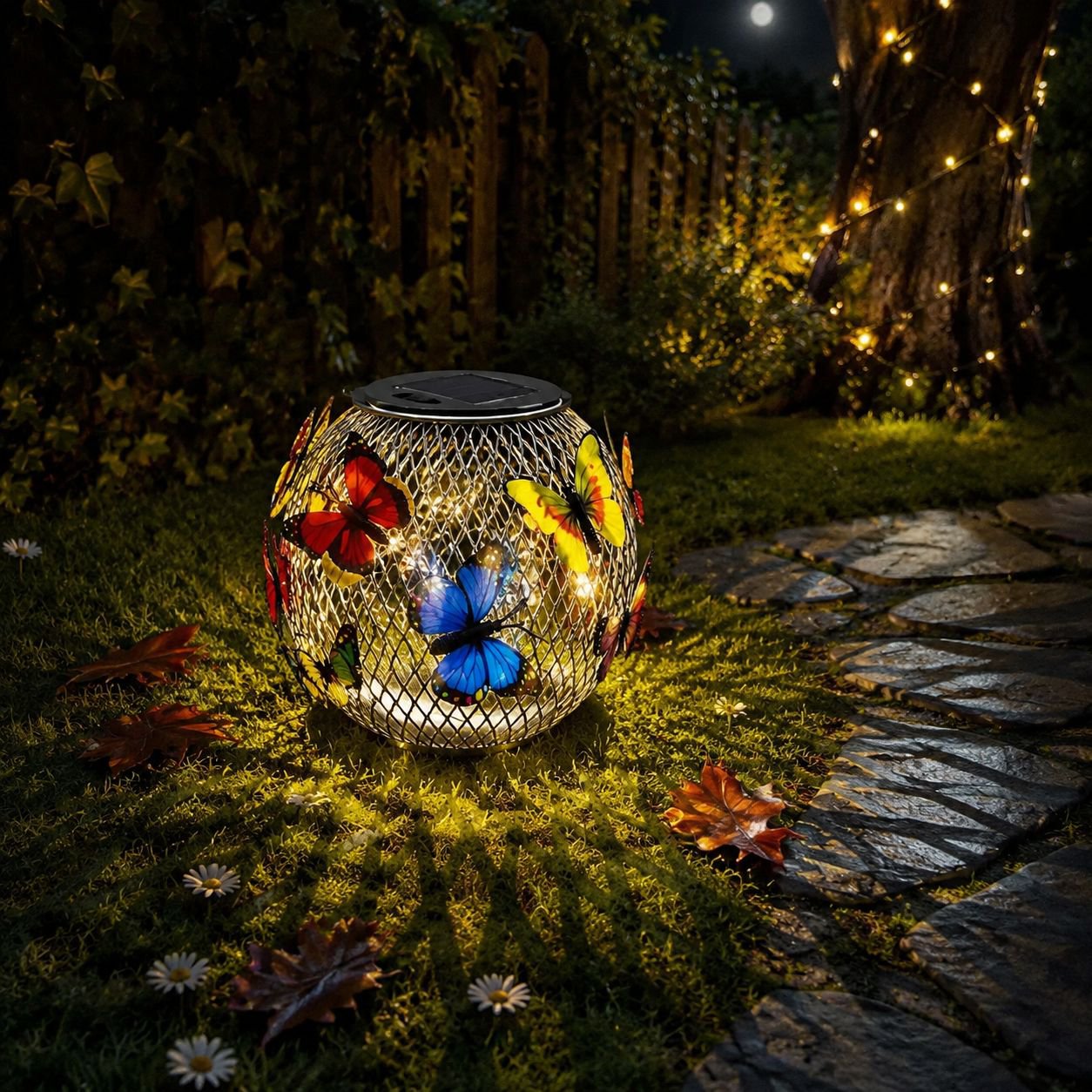 Outdoor Waterproof Solar Butterfly Decorative Light for Villa Lawn Balcony