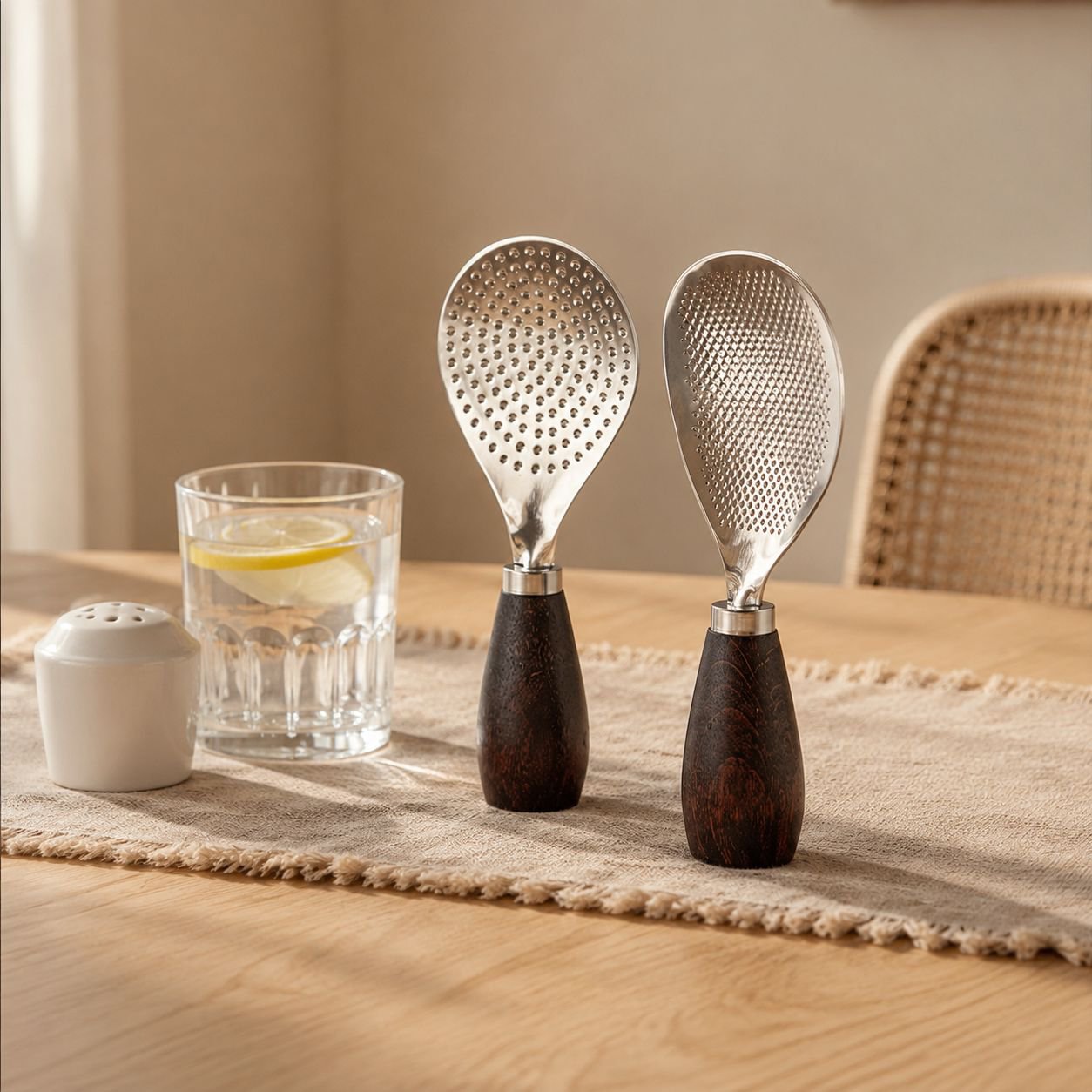 Stand-up stainless steel non-stick rice scoop