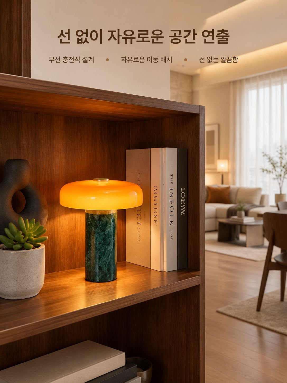 대리석 충전식 데스크 램프